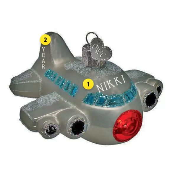 Outlet Airplane Ornament Glass - Transportation