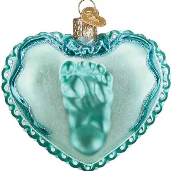 Clearance Baby Boy's Footprint Ornament - Baby