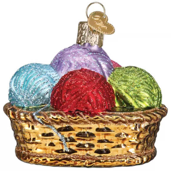 Discount Basket Of Yarn Ornament - Hobbies & Activities
