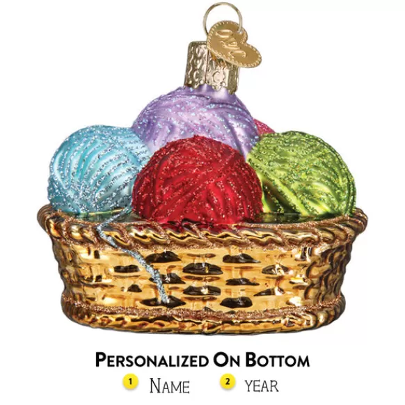 Discount Basket Of Yarn Ornament - Hobbies & Activities