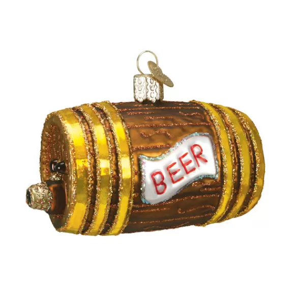 New Old World Christmas Beer Keg, Glass Ornament -