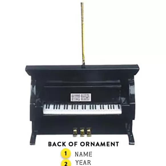 New Black Upright Piano Ornament Music