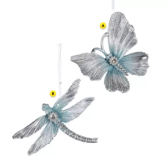Online Blue And Silver Butterfly Or Dragonfly Ornament Garden, Birds & Insects