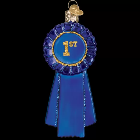 Clearance Blue Ribbon Ornament - School Days