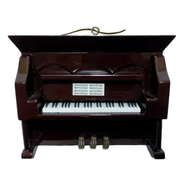 Hot Brown Upright Piano Ornament Music