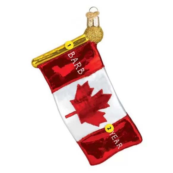 Fashion Old World Christmas Canadian Flag Ornament -