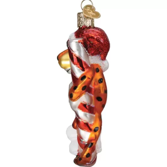 Discount Old World Christmas Chester Cheetah On Candy Cane Ornament -