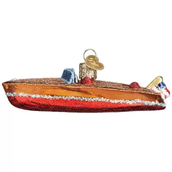 Hot Old World Christmas Classic Wooden Boat -