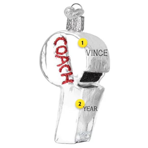 Store Old World Christmas Coach's Whistle Ornament -