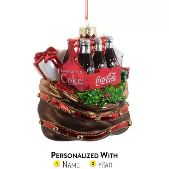 Store Kurt Adler Coca-Cola® Glass Santa Bag Ornament