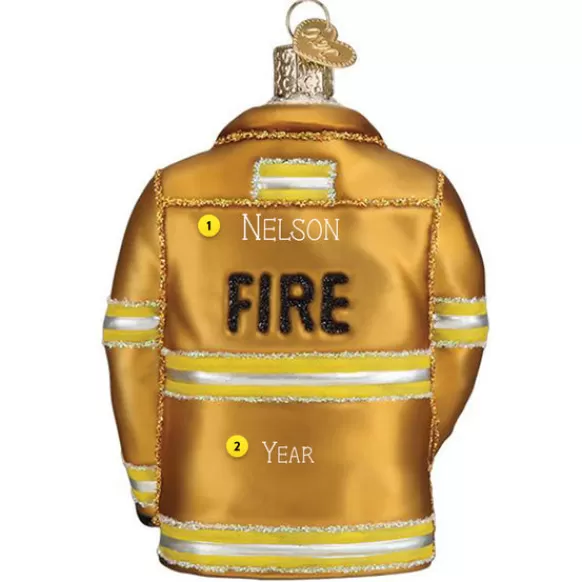 Store Old World Christmas Firefighter's Coat Ornament -