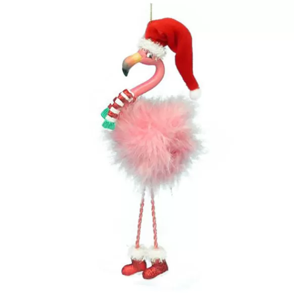 Store Kurt Adler Flamingo With Santa Hat Ornament