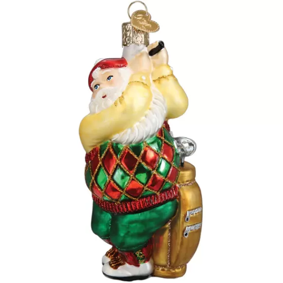 Fashion Old World Christmas Golfing Santa Ornament -