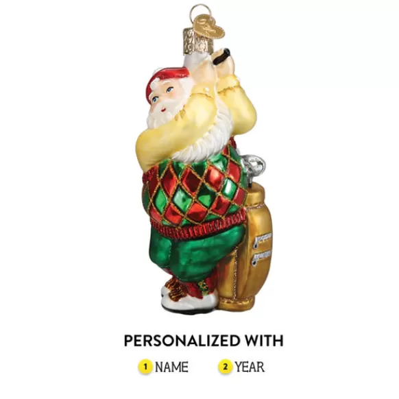Fashion Old World Christmas Golfing Santa Ornament -