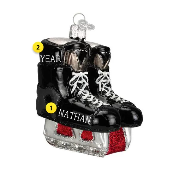 Cheap Old World Christmas Hockey Skate Ornament -