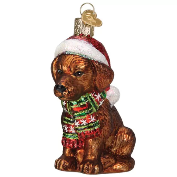 Flash Sale Old World Christmas Holiday Chocolate Labrador Puppy Ornament -