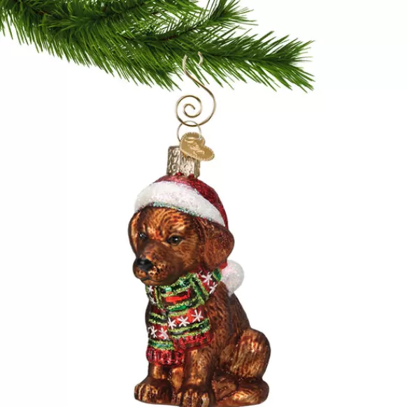 Flash Sale Old World Christmas Holiday Chocolate Labrador Puppy Ornament -