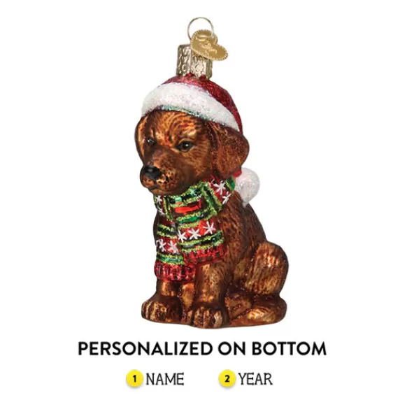 Flash Sale Old World Christmas Holiday Chocolate Labrador Puppy Ornament -