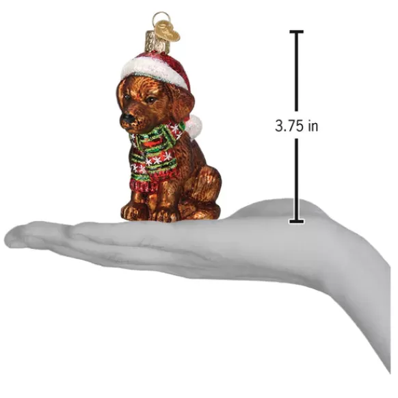 Flash Sale Old World Christmas Holiday Chocolate Labrador Puppy Ornament -