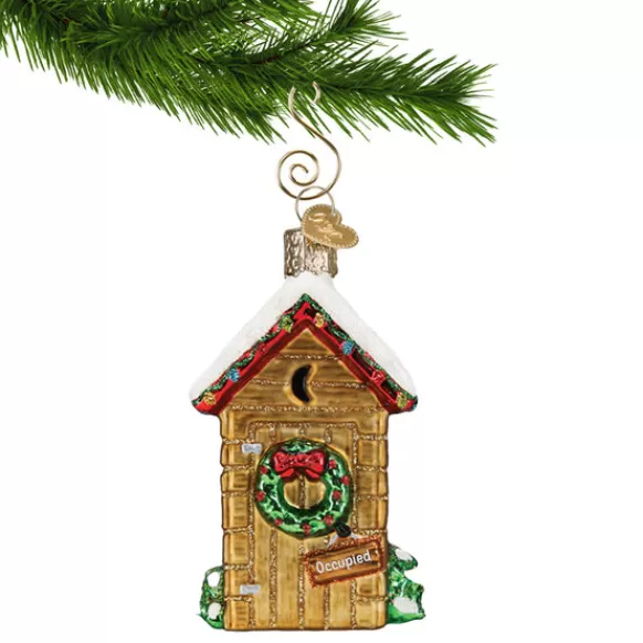 Best Old World Christmas Holiday Outhouse Ornament -