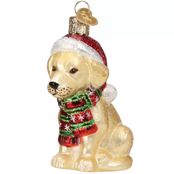 Clearance Old World Christmas Holiday Yellow Labrador Puppy Ornament -