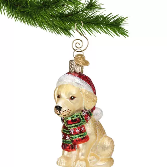 Clearance Old World Christmas Holiday Yellow Labrador Puppy Ornament -