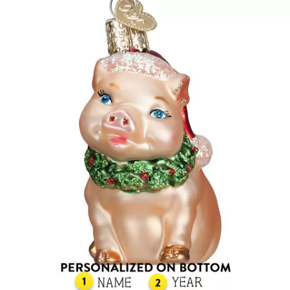 New Holly Pig Ornament - Animals