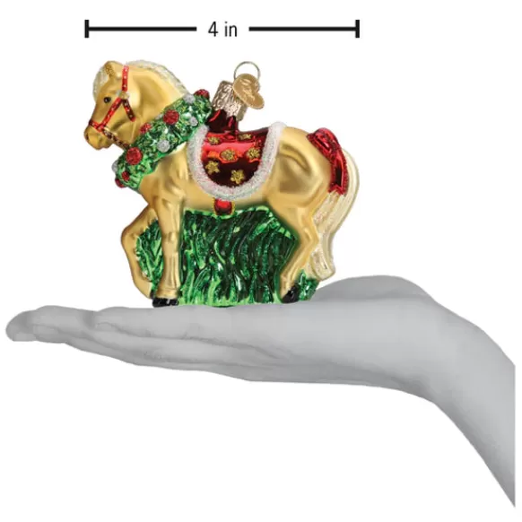 New Horse With Wreath Ornament - Horse & Farm