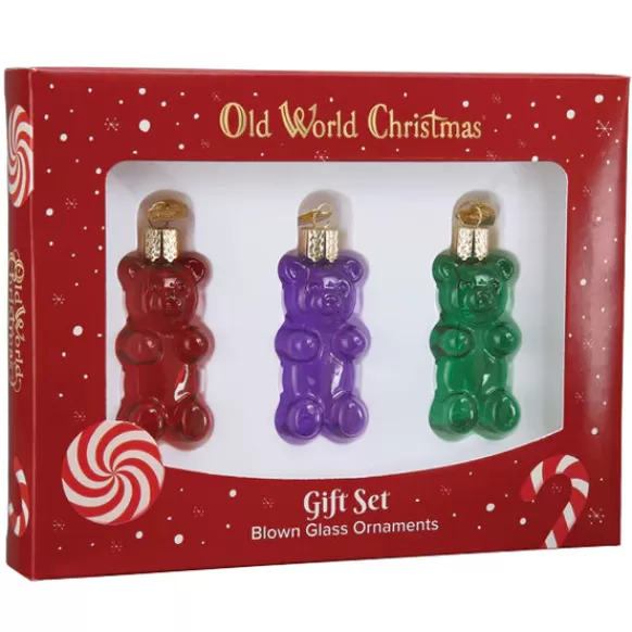Flash Sale Old World Christmas Jelly Bear Ornament Set -