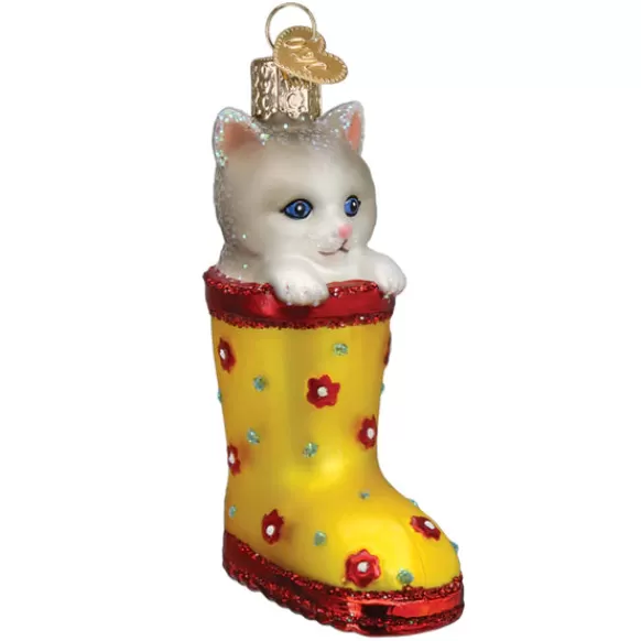 Discount Old World Christmas Kitten In Rain Boot Ornament -