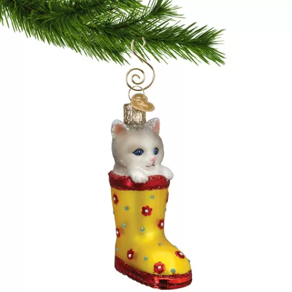 Discount Old World Christmas Kitten In Rain Boot Ornament -