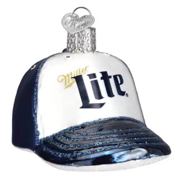 Clearance Old World Christmas Miller Lite Baseball Cap Ornament -