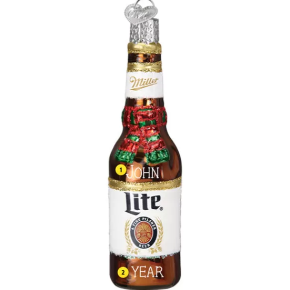 Cheap Old World Christmas Miller Lite Bottle Ornament -