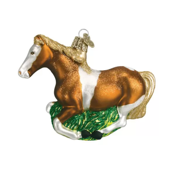 New Mustang Horse Ornament - Brown & White - Animals