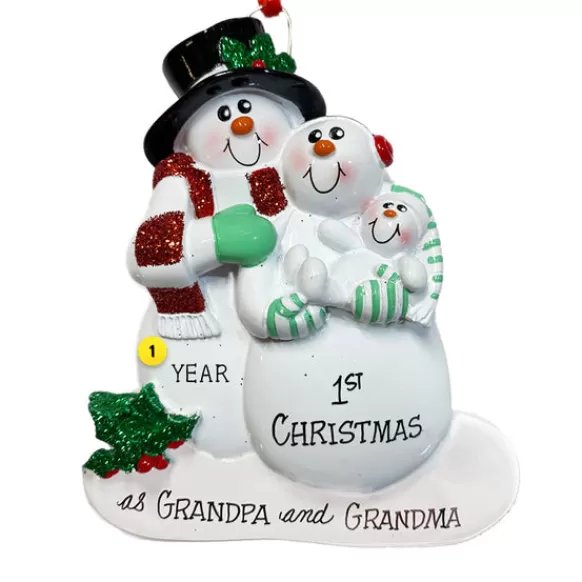 Hot New Grandpa And Grandma Snow Family Ornament Family Members