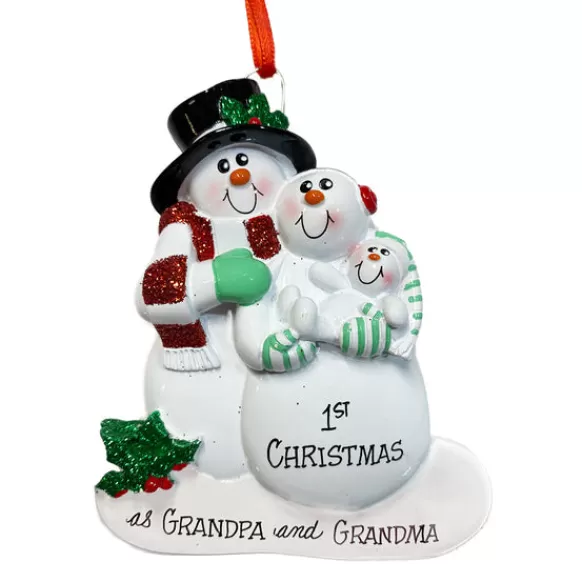 Hot New Grandpa And Grandma Snow Family Ornament Family Members