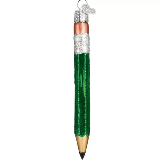 Store Pencil Ornament - Green - School Days