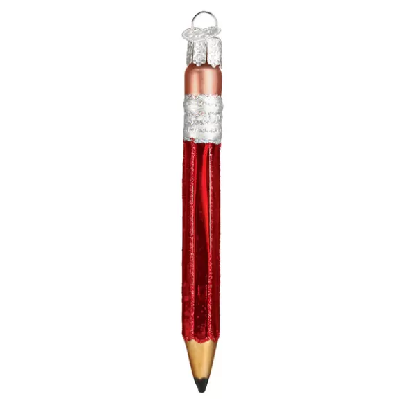 Outlet Pencil Ornament - Red - School Days