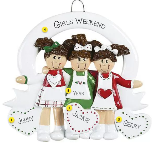 Store Personalized 3 Girls Ornament Friends