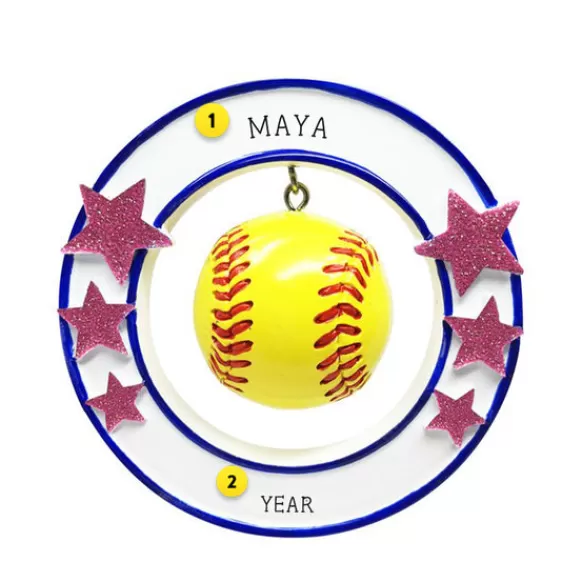 Outlet PolarX Personalized 3D Softball Ornament