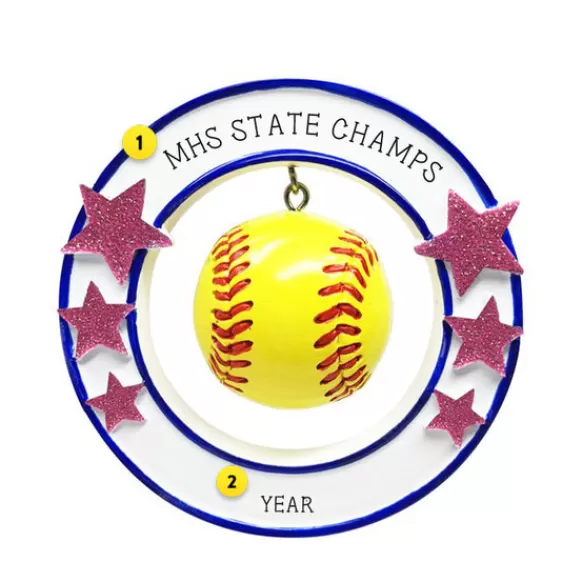 Outlet PolarX Personalized 3D Softball Ornament