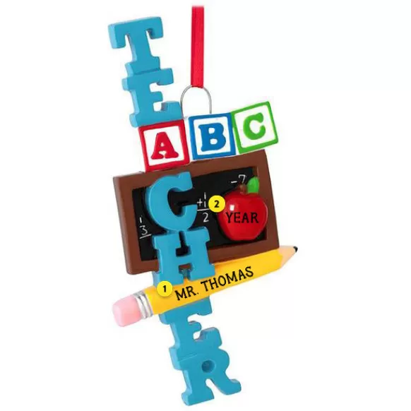 Sale Rudolph & Me Personalized Abc Teacher Ornament