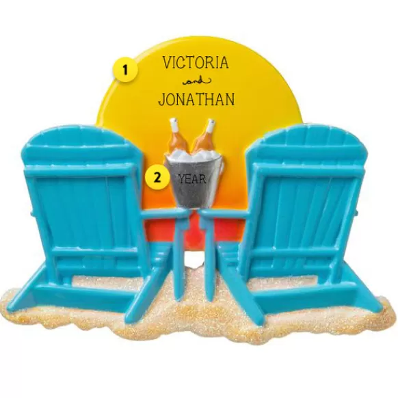 Clearance PolarX Personalized Adirondack Chairs Ornament