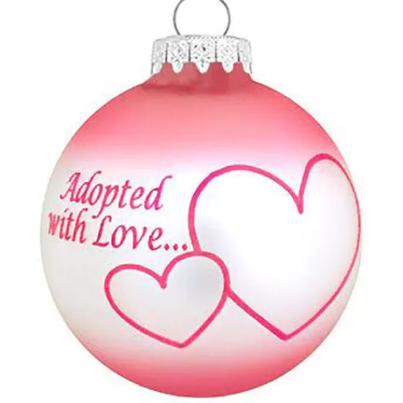 Fashion Personalized Adopted With Love Ornament - Pink Baby