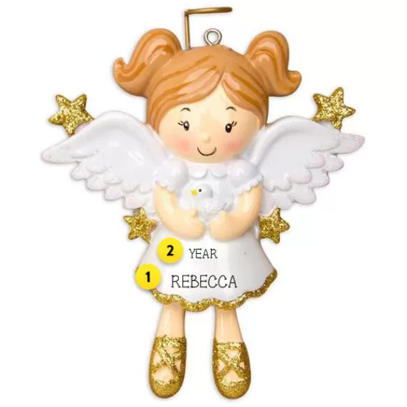 Fashion Personalized Angel Girl With Dove Ornament Angels & Religious