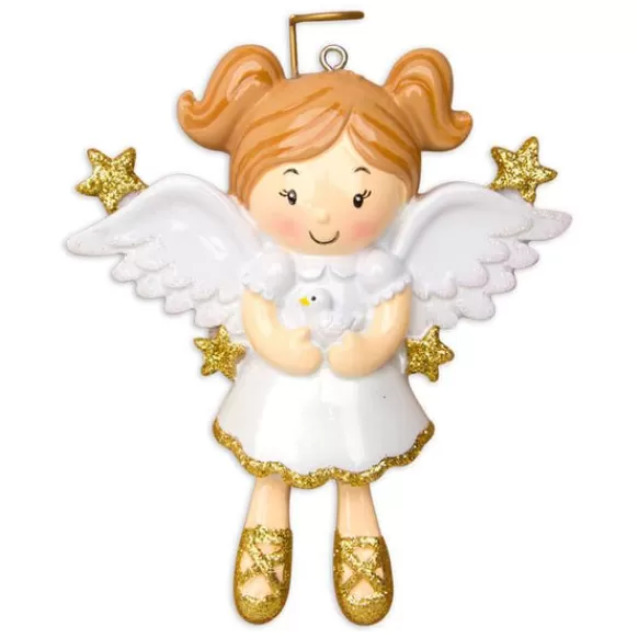Fashion Personalized Angel Girl With Dove Ornament Angels & Religious