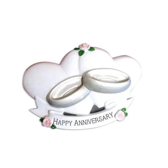 New Personalized Anniversary Heart Ornament Engaged, Wedding, & Anniversary