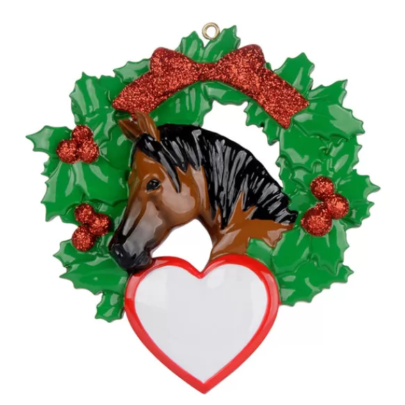 Fashion Personalized Arabian Horse In Wreath Ornament Animals