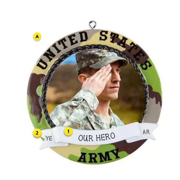 Flash Sale Personalized Army Picture Frame Ornament Military & Patriotic