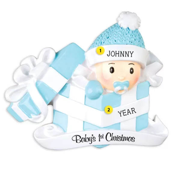 Store Personalized Baby Boy's 1St Christmas Present Ornament Baby